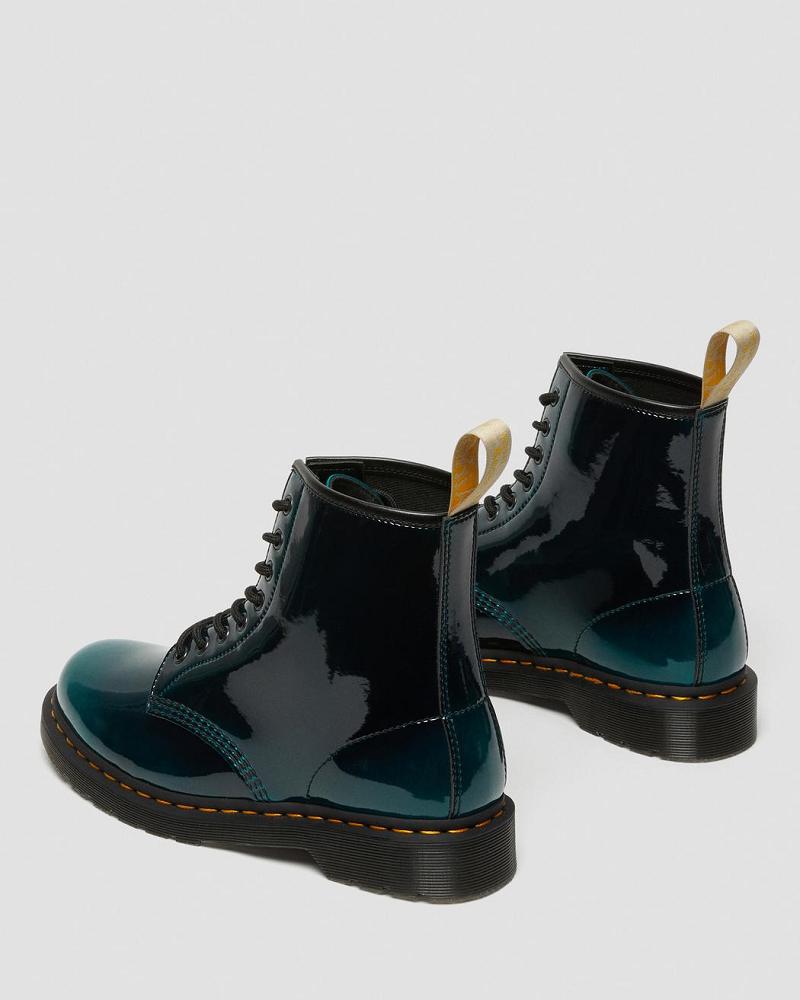 Black Women's Dr Martens Vegan 1460 Gloss Lace Up Boots | CA 222NWY